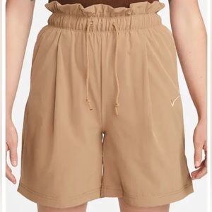 Nike Modern High Waist Drawstring Shorts in Dark Driftwood/Hemp